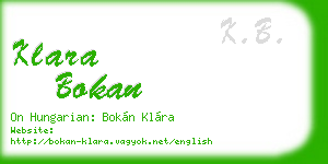 klara bokan business card