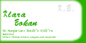 klara bokan business card